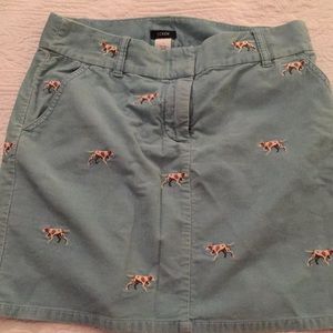 J.Crew corduroy embroidered dog skirt 4